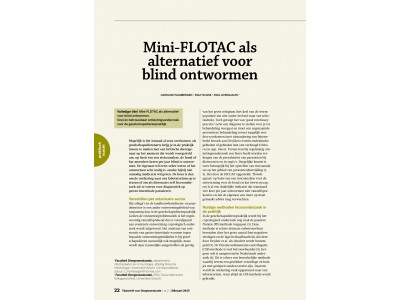 Mini-FLOTAC als alternatief voor blind ontwormen.